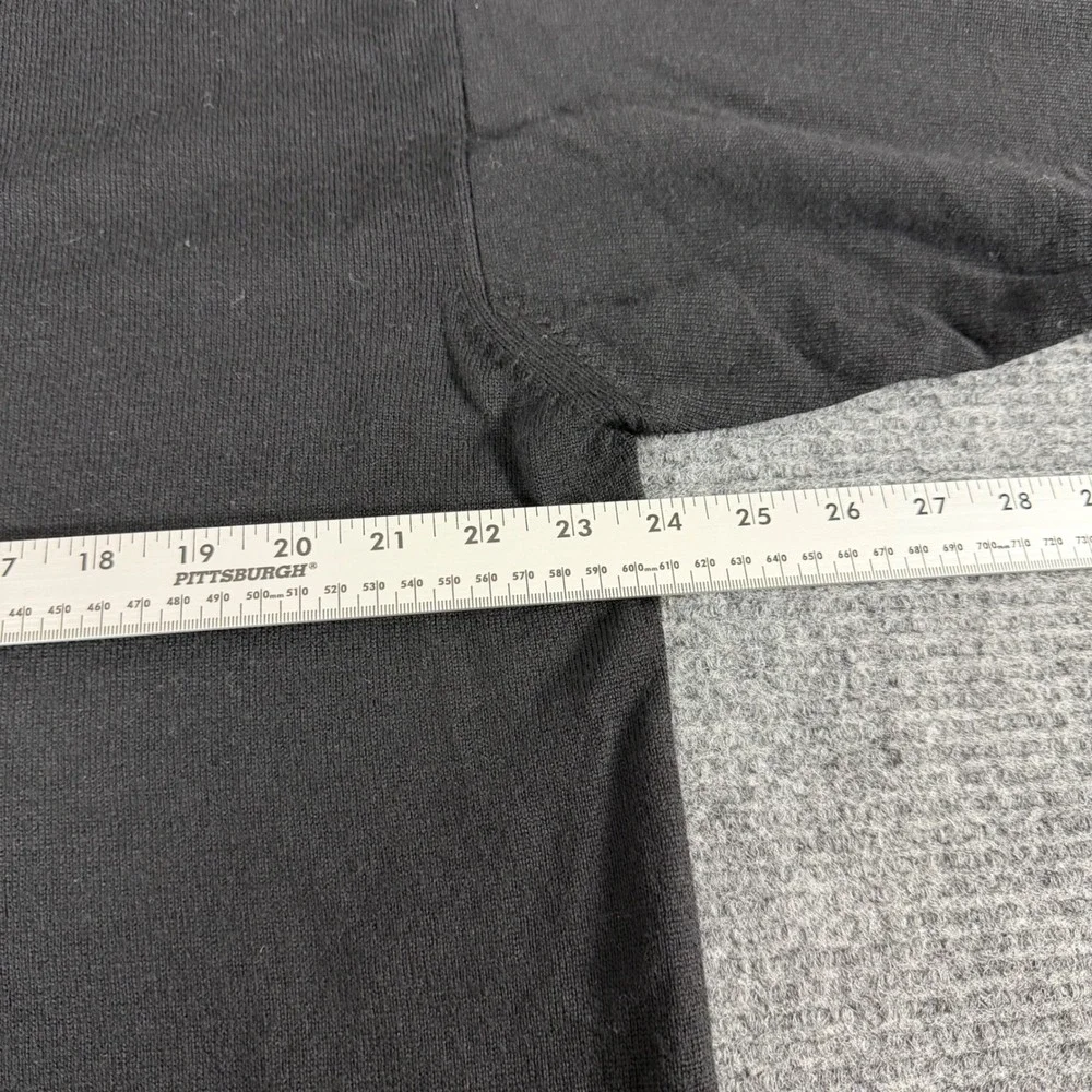 VTG 90's J. Crew Mens Black 100% Merino Wool V-Neck Sweater Size M Lightweight